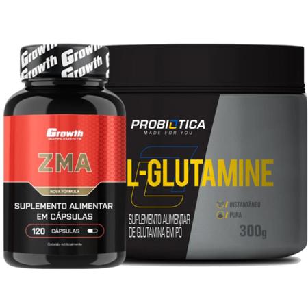 Imagem de Zma 120 Caps Growth + Glutamina Pura 300g Probiotica