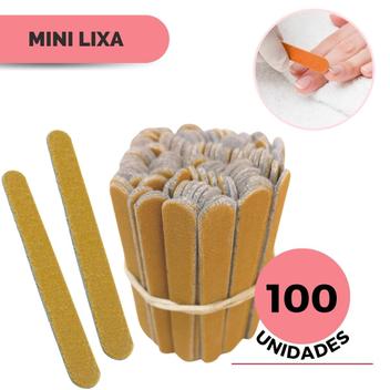 100 Lixas de Unha Mini Descartáveis Manicure Pedicure Profissional 8 cm ...