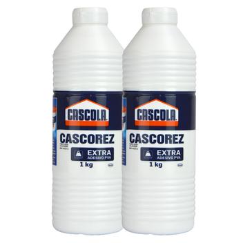 2 Cola Branca Liquida 1kg Extra Cascorez Escolar Artesanato Resistente ...