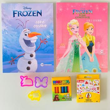 2 livros infantis colorir Moana Disney com lápis de cor + massinha