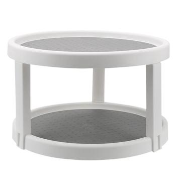 2 Tier Rotating Organizer Condiment Storage Rack Round Kitchen Storage ...