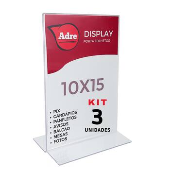 Display Informativo 3 Display Acrílico Mesa T 10x15 - Adre Utilidades - Display Informativo ...