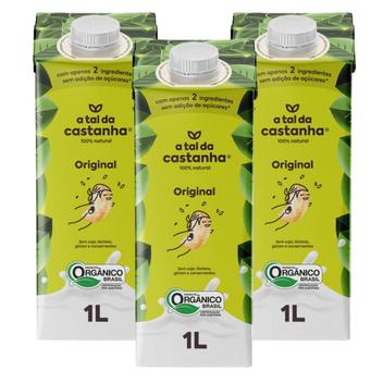 3x Bebida Vegetal Original Orgânico A Tal da Castanha 1 Litro - Bebida ...