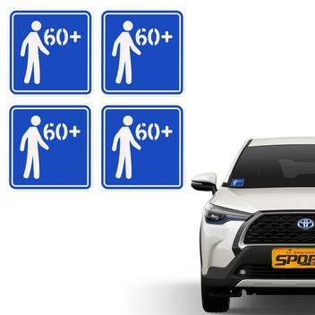 4 Adesivos Idoso 60+ Para Vidro Interno Do Carro 10x10 Azul - SPORTINOX ...