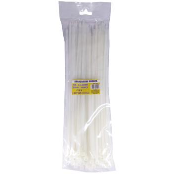 ABRACADEIRA DE NYLON 300X4,8MM BRANCA PCT LOTUS