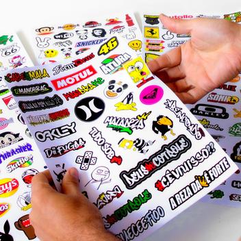 Adesivo Mega Kit Cartela 204 Adesivos TOP em Vinil Personalize Seu ...