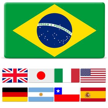 Adesivo Resinado Poliéster Bandeira Brasil Japão Itália Estados Unidos  Espanha Argentina Chile 9x5cm - UHF - Bandeiras - Magazine Luiza