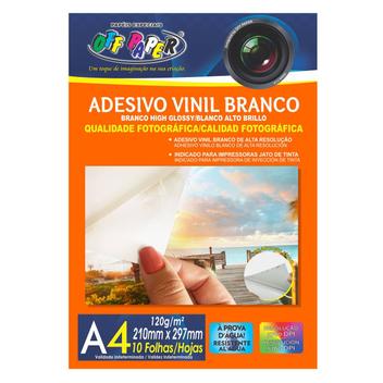 Adesivo Vinil Alto Brilho Branco à Prova d'Água A4 120g High Glossy ...
