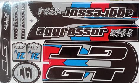 Adesivos Colante Bikes GT AGRESSOR RTS 3 vermelho azul Amazonas