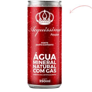 Água Mineral Lata 350ml Acquissima Com Gás PH 6,5 - Acquíssima - Água ...