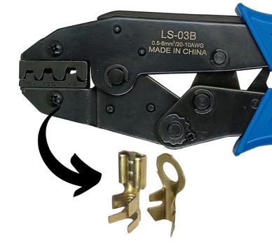 Alicate Prensa Crimpar Terminal Automotivo 0,5 A 6mm Faston - Bokz