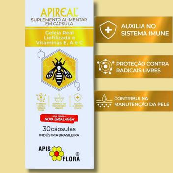 Api Flora Api Geléia Real Liofilizada Vitamina E-A e C 30 Cápsulas - Apis Flora ...
