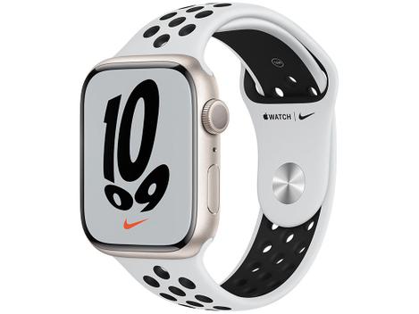 Apple Watch Nike Series 7 45mm GPS Caixa Estelar - Alumínio Apple Watch Nike Series 7 45mm GPS Caixa Estelar - Alumínio