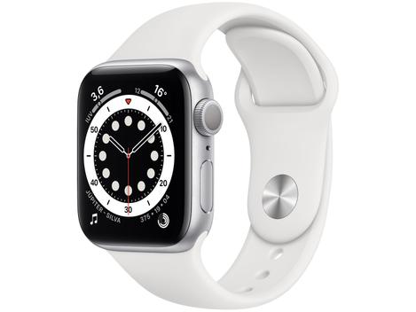 Relogio apple watch serie 6 44 mm cor prata