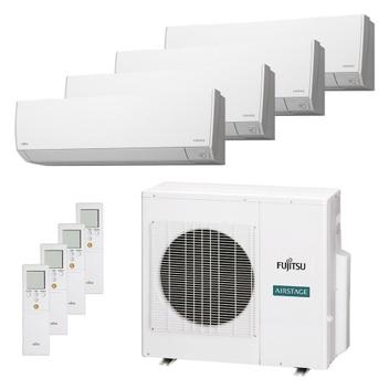 Ar Condicionado Multisplit Quad 48000 Btu(4x12000) Quente/frio - Inverter - Fujitsu - 220v - Asbg12lmca / Aobg36lbta4