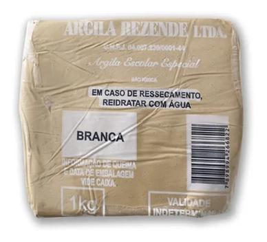 Argila para Modelagem Escolar Branca 1Kg - REZENDE ARGILA - Argila para ...