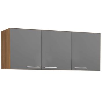 Armário Aéreo Carol 3 Portas Rud Rack Cor Mel Cinza - Estrela Móveis ...