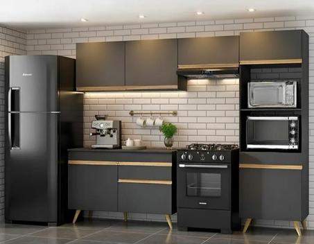 Armário de Cozinha Compacta 4 peças ML3868 Veneza Multimóveis - Armário de Cozinha - Magazine Amarcheu