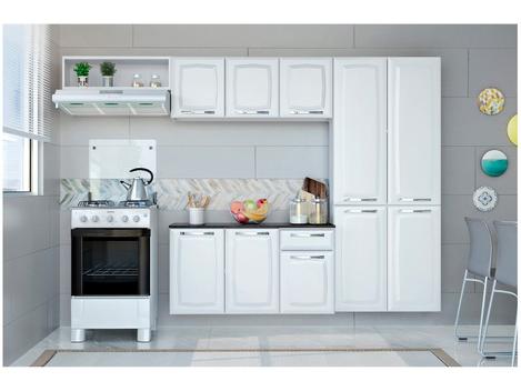 Armário de Cozinha Compacta Itatiaia Amanda Aço com Balcão 10 Portas 1 Gaveta