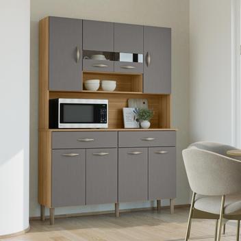 Armário de Cozinha Compacto 8 Portas 2 Gavetass com Nicho Vogue Kits Paraná