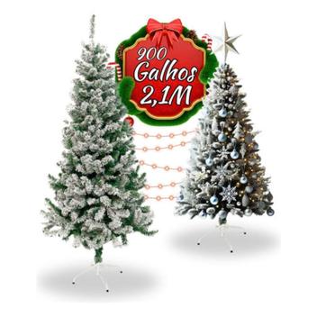 Árvore De Natal Nevada 210Cm 900 Galhos Luxo Cheia Nfe - Luvinco ...