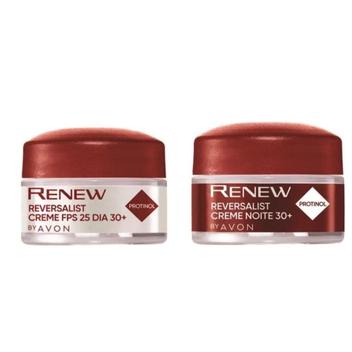 Avon Kit Renew Linha Reversalist Idade 30+ Cremes Dia e Noite Protinol  Hidrata 48h e Diminui Rugas - Rejuvenescedor Facial - Magazine Luiza