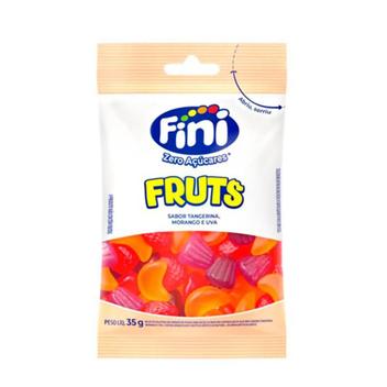 Bala Fini Fruts Zero Açúcares Sabor Tangerina, Morango e Uva 35g ...