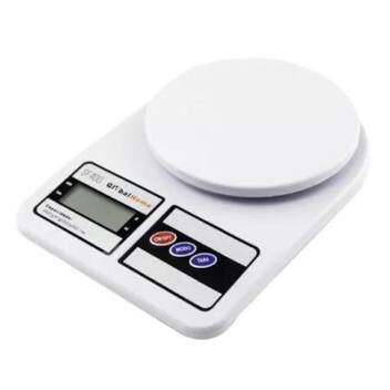Balança Digital de cozinha doméstica até 10kg Branca Plastico ABS ...