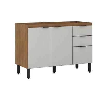 Balcão Armário de Cozinha Firenze 120cm Amendola/Nude S/ Tampo