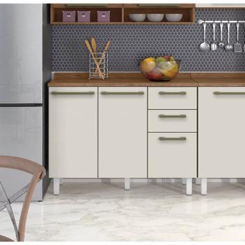 Balcão de Cozinha 2 Portas 3 Gavetas com Tampo Color Plus Zanzini