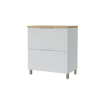 Balcão de Cozinha Marquesa 1 Porta e 1 Gaveta c/ Tampo 80cm Branca