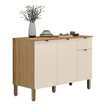 Balcão de Cozinha Vert Plus 3 Portas 1 Gaveta 120 cm Freijó Soft - Kits ...