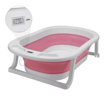 Banheira Portátil Infantil com Termômetro Digital Rosa - Awiki ...
