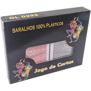 2 Jogos de Baralho Com Estojo - Cartas Duplas