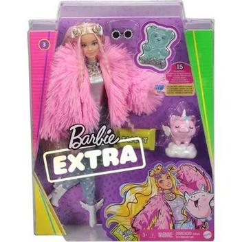 Barbie Extra #3 Boneca Jaqueta Felpuda Rosa Mattel GRN28