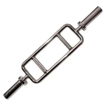 Barra h olímpica cromada maciça para musculação 80cm - rae fitness