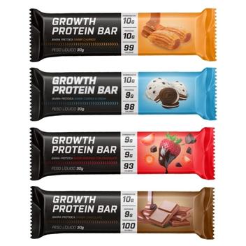 Barra Proteína Caixa fechada com 12 barras Growth Supplements - Barra ...