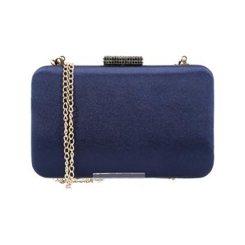 blue suede clutch bolsa