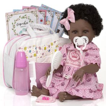 Boneca Bebê Reborn Realista Negra 20 Itens Bolsa Maternidade - Cegonha  Reborn Dolls - Boneca Negra - Magazine Luiza