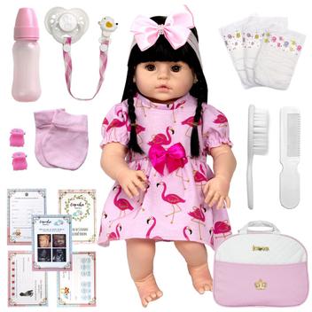 Boneca Reborn Morena Princesa Fofinha Corpinho 100% Vinil no Shoptime