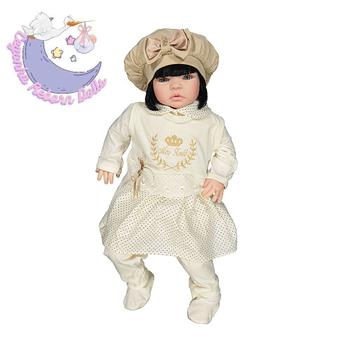 Boneca Bebe Isabela Rosa De Menina Com Roupa De Luxo Morena