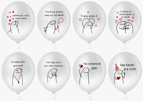 Bexiga Balão Flork Meme Bento 10 Polegadas 25 Unidades