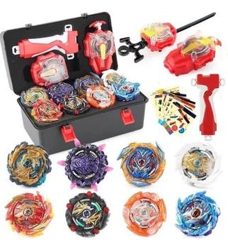 Beyblade Maleta Kit Com 8 Beyblade + Lançador Dupla Rotação - z3