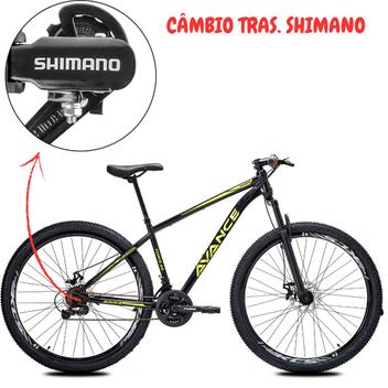 Bicicleta Avance Bike Force Disc M Aro 29 Susp. Dianteira 24 Marchas - Preto/amarelo