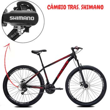 Bicicleta Avance Bike Force Disc M Aro 29 Susp. Dianteira 24 Marchas - Preto/vermelho