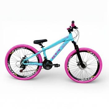 Bicicleta Gta Bike Rebel Disc M Aro 26 Susp. Dianteira 21 Marchas - Azul/rosa
