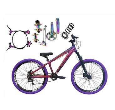 Bicicleta Gta Bike Rebel Camaleão Disc H Aro 26 Susp. Dianteira 1 Marcha - Roxo/azul