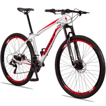 Bicicleta Dropp Aluminum Disc M Aro 29 Susp. Dianteira 21 Marchas - Branco/vermelho