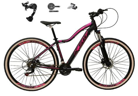 Bicicleta Ksw Mwza Disc H Aro 29 Susp. Dianteira 27 Marchas - Preto/rosa