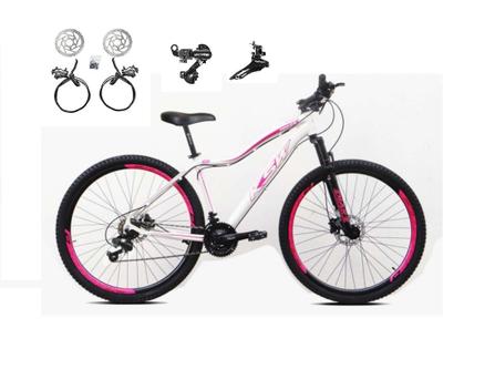 Bicicleta Ksw Mwza Disc H Aro 29 Susp. Dianteira 24 Marchas - Branco/rosa